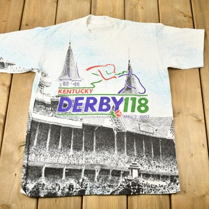 Vintage 1992 Kentucky Derby 118 All Over Print T-shirt / Single Stitch / Sportswear / Streetwear / Rare Sports Tee / Made In USA / AOP
