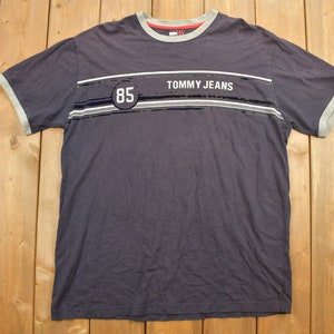 Vintage 1990s Tommy Jeans Logo T-Shirt / Tommy Hilfiger Graphic / 90s Tommy Jeans / Streetwear / Retro Style / Ringer Shirt