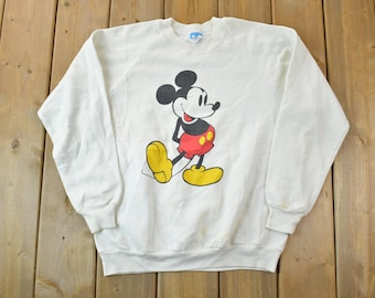 Vintage 1980s Mickey Mouse Disney Crewneck / Vintage Sweatshirt / Vintage Disney / Mickey / Embroidered / Made In USA