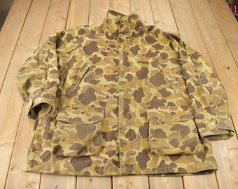 Chaqueta vintage de los años 90 de piel de rana con estampado de camuflaje integral / Chaqueta de caza / Chaqueta para actividades al aire libre / Chaqueta de primavera