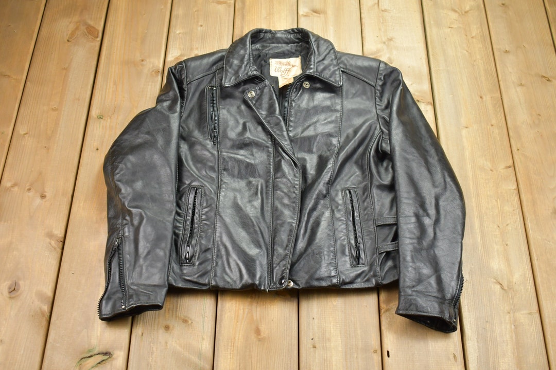 Vintage 1980s Wolff Canada Leather Biker Jacket / Fall Outerwear