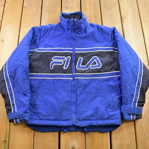 Vintage 1990s Fila Winter Jacket / Embroidered / Streetwear / 90s Fila / Full Zip / Color Block