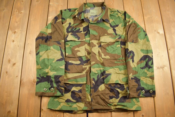 Vintage 1998 US Army Woodland Camo Military Field… - image 1