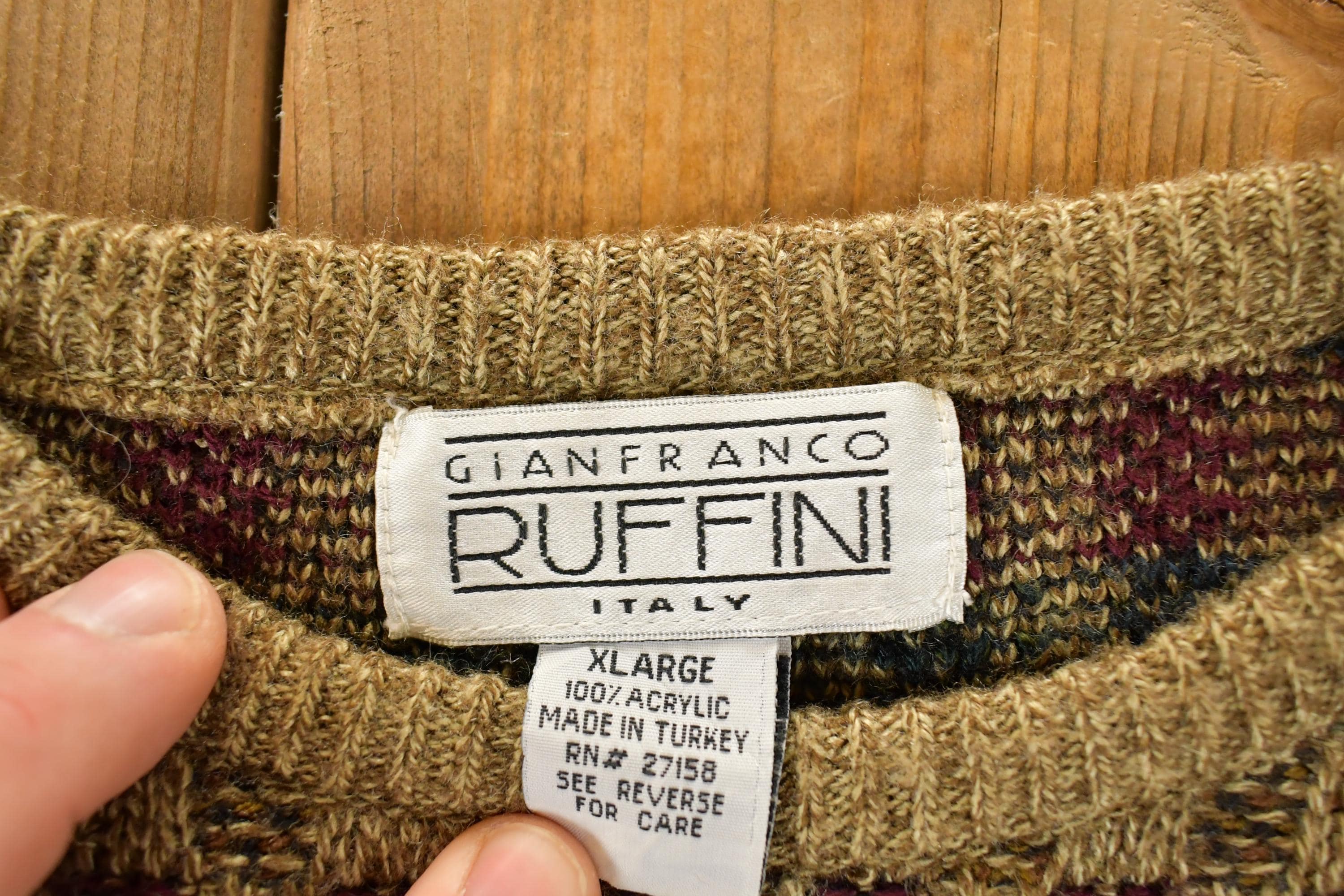 Vintage 1990s Gianfranco Ruffini Italy Knit Crewneck Sweater Men's