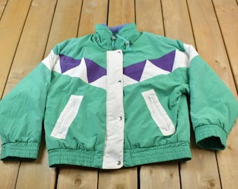 Vintage 1980s Winterset Color Block Windbreaker / 80s Jacket / 80s Pattern / Outerwear Jacket / Streetwear / Full Zip / 80s Coat