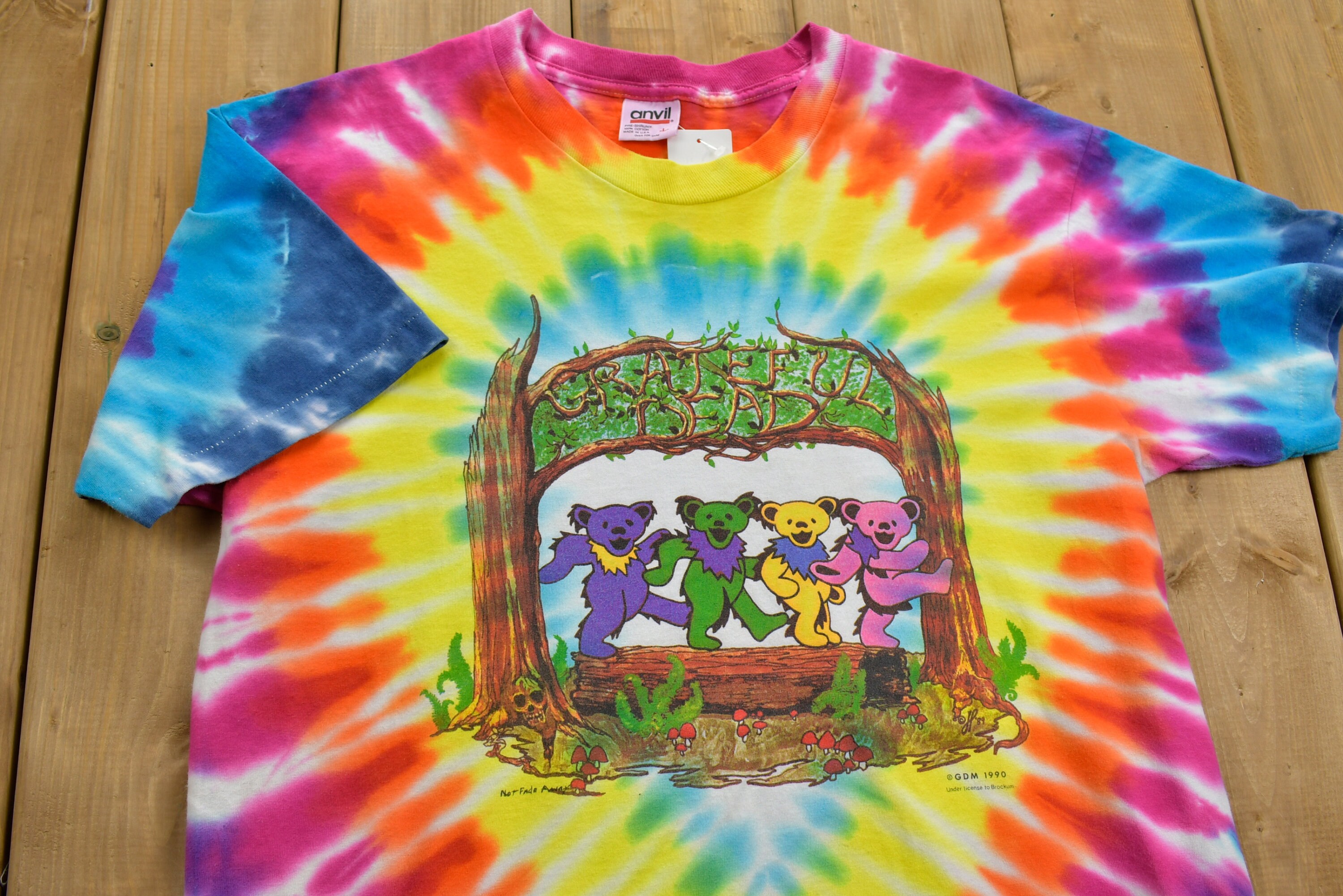 Vintage 1990 Grateful Dead Dancing Bears 25th Anniversary Tour T