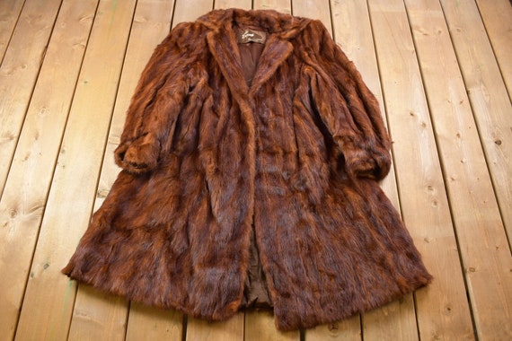 Vintage 1980s Evans Full Length Chestnut Mink Fur… - image 1
