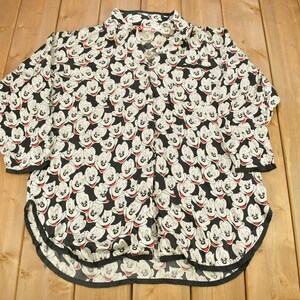 ヴィンテージ 1990年代 ミッキーインク ミッキーマウス オールオーバープリント ボタンアップシャツ / 90年代 グラフィックTシャツ / ミッキーインク / ミッキーマウス /