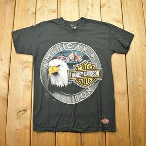 Vintage 1980 Harley Davidson Motorcycles American Iron T Shirt / Bald Eagle / 80s / Streetwear Fashion
