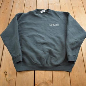 Vintage 1990er Jahre Leonard Tool Company Rundhalsausschnitt, bestickt, Lee, Schwergewichts-Sweatshirt, Made In USA