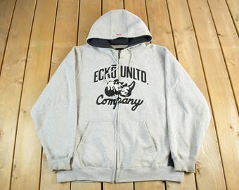 VTG Y2K 2000s Ecko Unltd Zip up Hoodie Sz XL Camo Embroidered