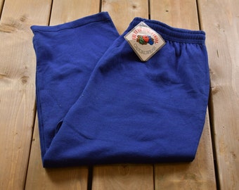 Vintage 1990s Blank Blue Fruit Of The Loom Sweat Pants Size XL / American Vintage / Streetwear / Vintage Sweat Pants / True Vintage