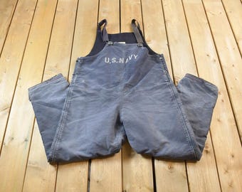 Medium Vintage 40s 50s Military Navy Army USN Deck Bibs Olive