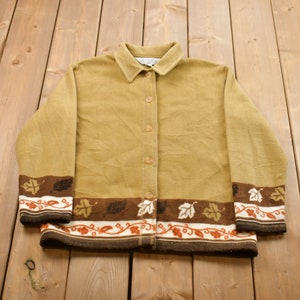 Vintage 1990s Fleece Button Up Sweater / 90s Fleece Button Up / Streetwear / Casual / Athleisure / Hiking
