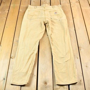 Vintage 2000s Light Tan Carhartt Work Pants Size 36 x 30 / 00s Carpenter Pants / Vintage Carhartt / Relaxed Carhartt / Vintage Workwear
