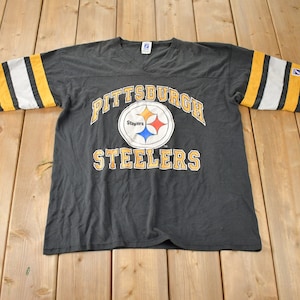 Vintage 80er Jahre Pittsburgh Steelers NFL Football Grafik T-Shirt Made In USA