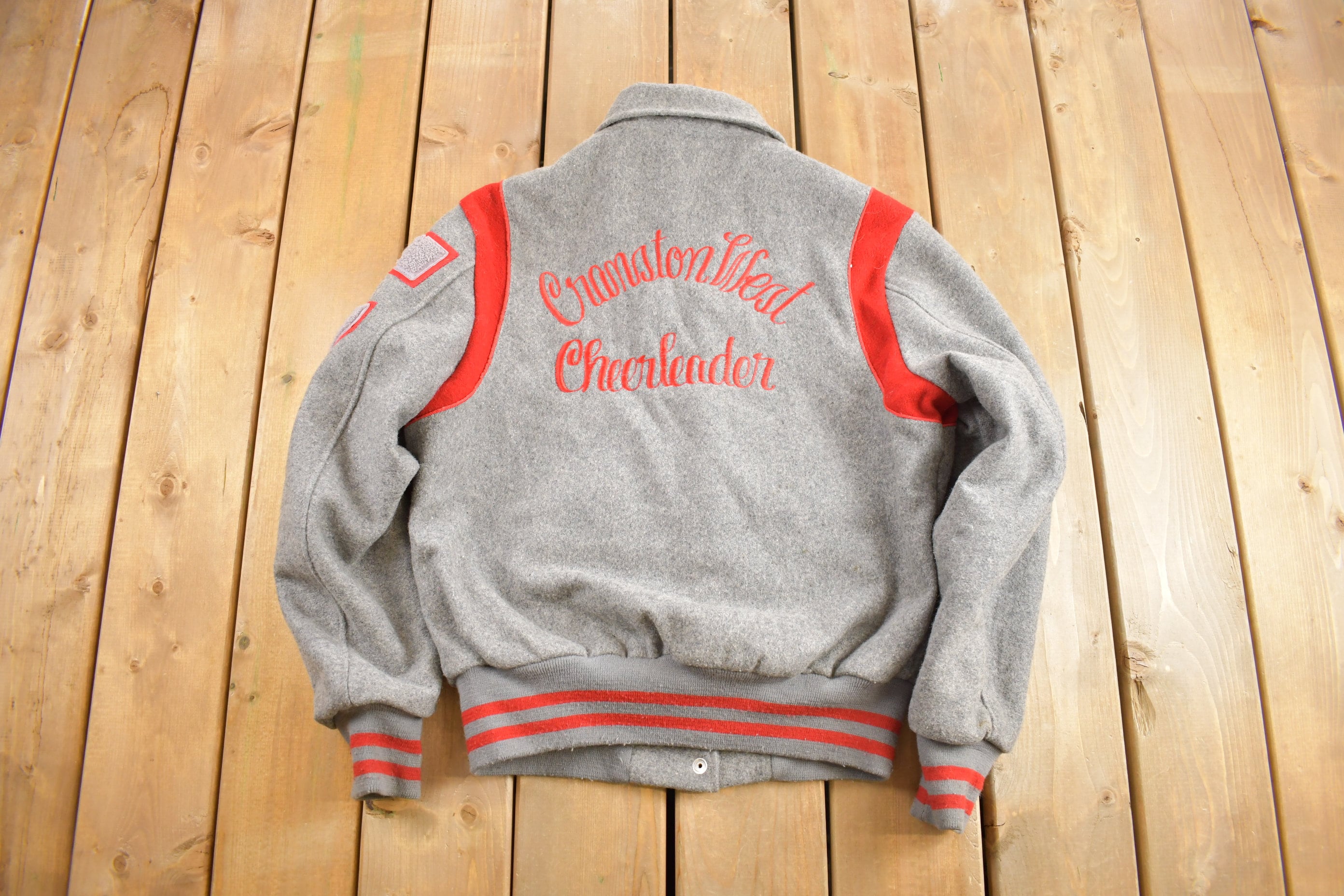 College Cheerleader Hooded Women's 1980's Vintage Wool Jacket