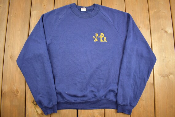 Vintage 1980s Collegiate Blue Sweatshirt / Sports Sweatshirt