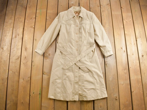 Vintage 1980s All Weather Full Length Trench Coat/ 80s Vintage 1980s All Weather Full Length Trench Coat/ 80s