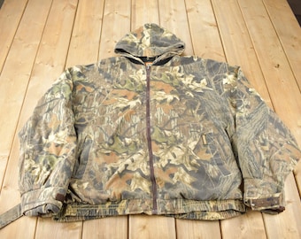 Chaqueta ligera Remington Mossy Oak con estampado integral, estilo vintage de los años 90 / Hecha en EE. UU. / Años 90 / Chaqueta de caza / Para actividades al aire libre / Chaqueta de primavera