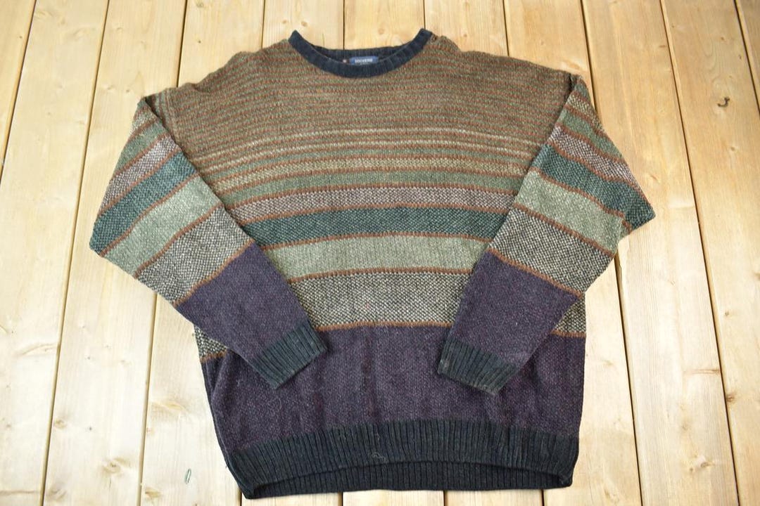 Dockers Pattern Vintage 1990s Dockers Knit Abstract Pattern Crewneck Sweater Made in ...