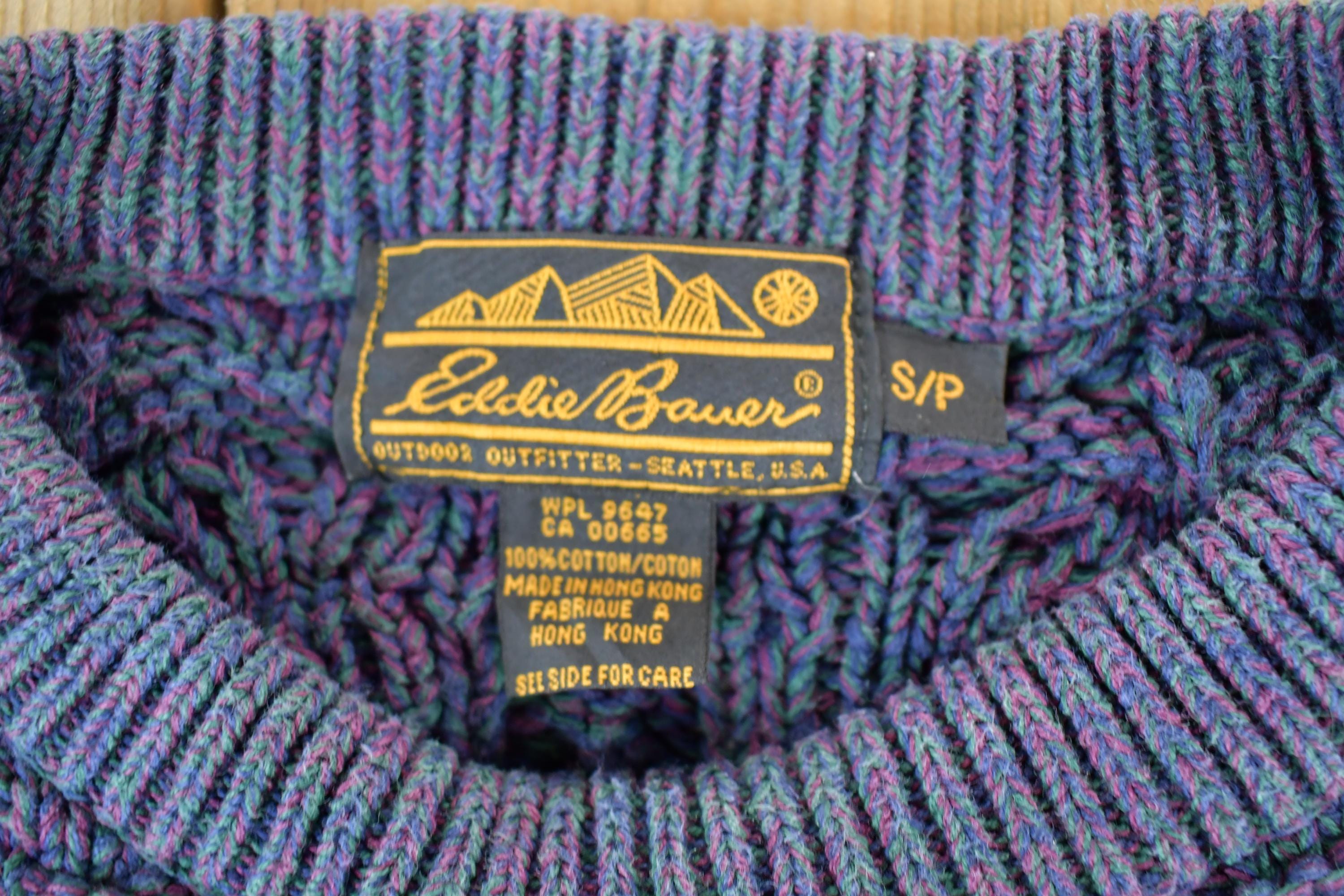 Vintage 1990s Eddie Bauer Cable Knit Abstract Pattern Crewneck 