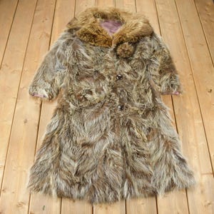 Vintage 1970s Brown Racoon Fur Coat / Vintage Fur Jacket / Authentic Fur / True Vintage