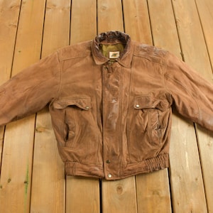 Vintage 1980s Field Gear Brown Leather Jacket / Fall Outerwear / Leather Coat / Streetwear Fashion / 80s Jacket / Cropped