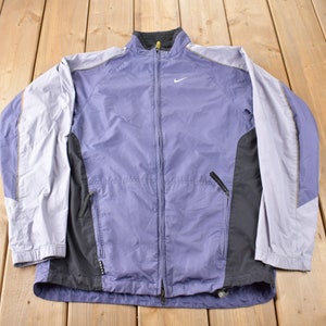 Vintage 1990s Lila Nike Women&#39;s Color Block Windbreaker Jacke Size M