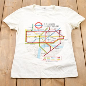 Vintage 1980s Woman&#39;s The London Underground Graphic T-Shirt / Subway Line Graphic / Streetwear / Single Stitch