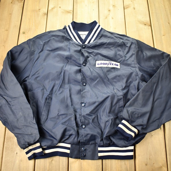 Vintage 1980s Good Year Swingster Satin Bomber Jacket / Snap Button / Streetwear / Souvenir Jacket / Made In USA / Streetwear