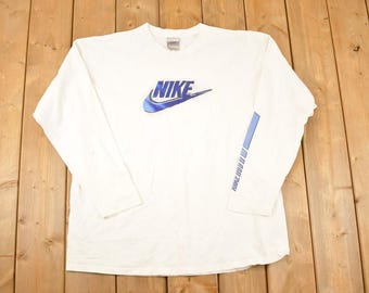 Vintage Y2K Nike grafiskt tryck med logotyp och Swoosh-tröja herr L / Nike-tröja från 2000-talet / atletisk streetwear