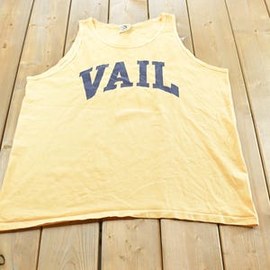 Camiseta sin mangas de recuerdo de viaje de Vail, Colorado, estilo vintage de los años 90, talla XL para hombre / Camiseta de destino / Camiseta gráfica de los 90 con costura simple / Hecha en EE. UU.