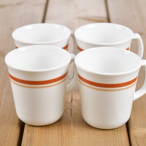 Vintage 1970s Corning Coffee Mug Set / Ceramic Mug / Vintage Coffee Mug Set / Vintage Ceramics / Set of 4 / Cute Mugs
