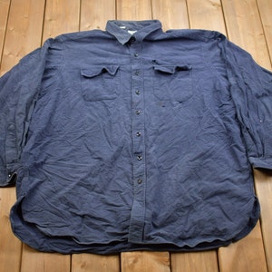 Vintage 1990s LL Bean Chamois Cloth Button Up Shirt / 1990s Button Up / Vintage LL Bean / 90s Button Up / Blank Button Up / 90s LL Bean