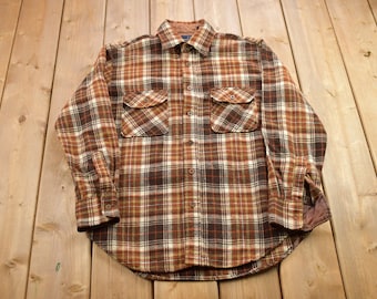 Vintage 1990s JC Penney Plaid Flannel Button Up Shirt / 1990s Button Up / Vintage Flannel / Plaid Shirt / Button Down / 90s JC Penney