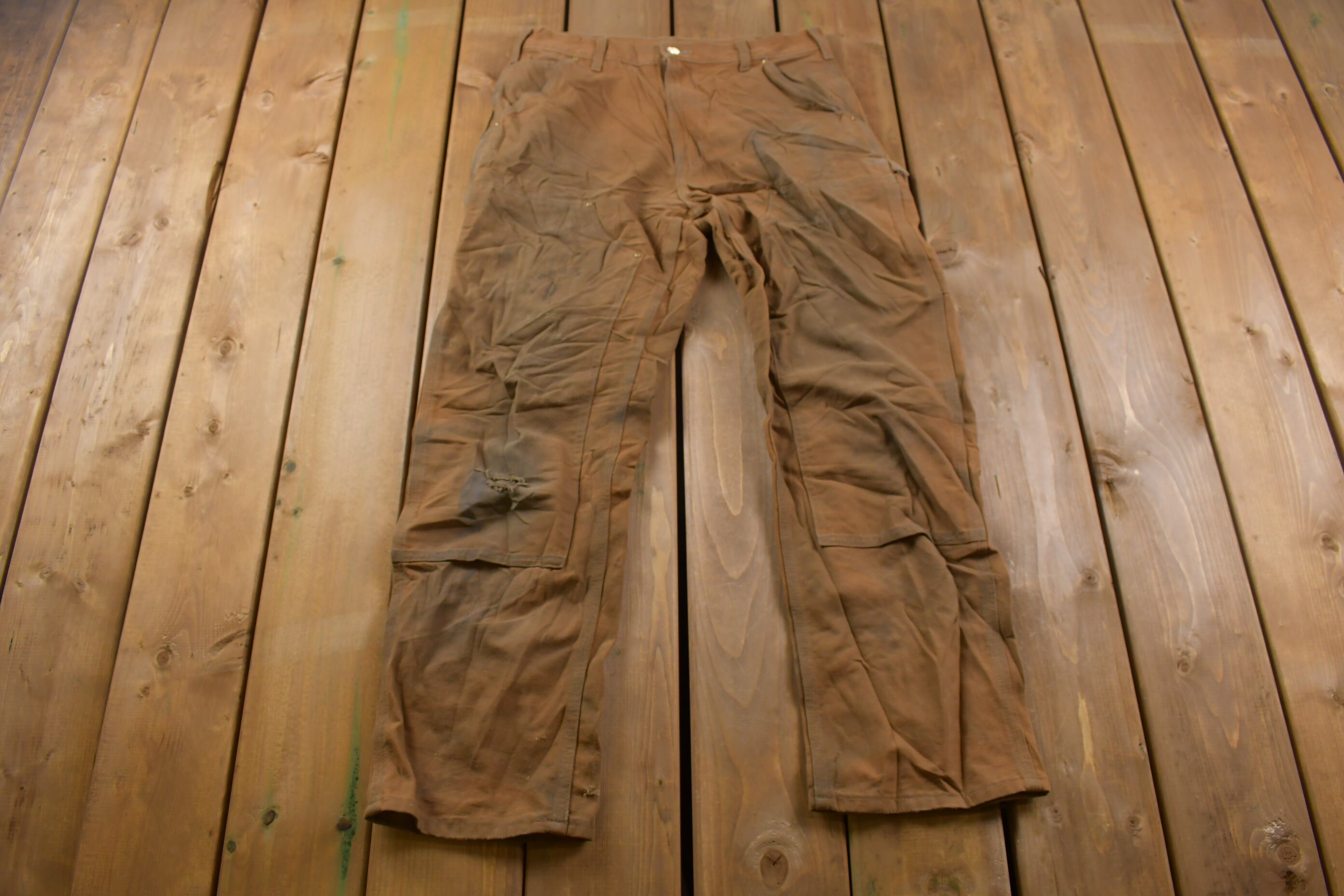 Vintage 1990s Carhartt Double Knee Heavily Distressed Work Pants