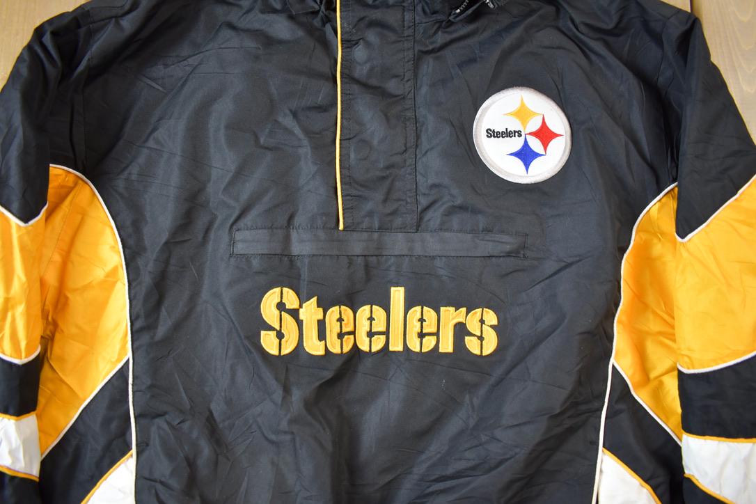 Vintage Y2k NFL Pittsburg Steelers Embroidered Removable Hooded