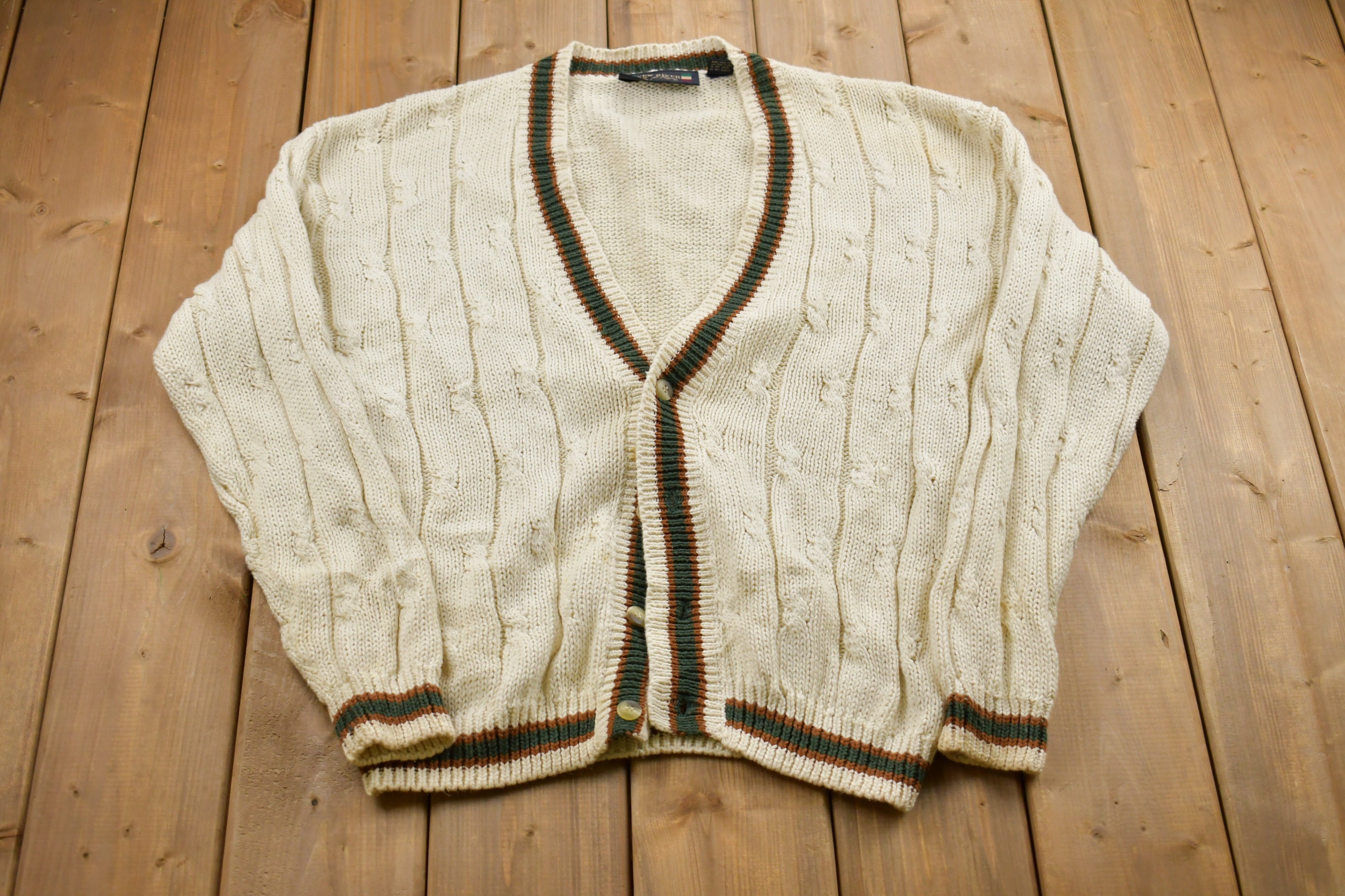 Vintage 1980s New River Knitted Sweater / Vintage 80s