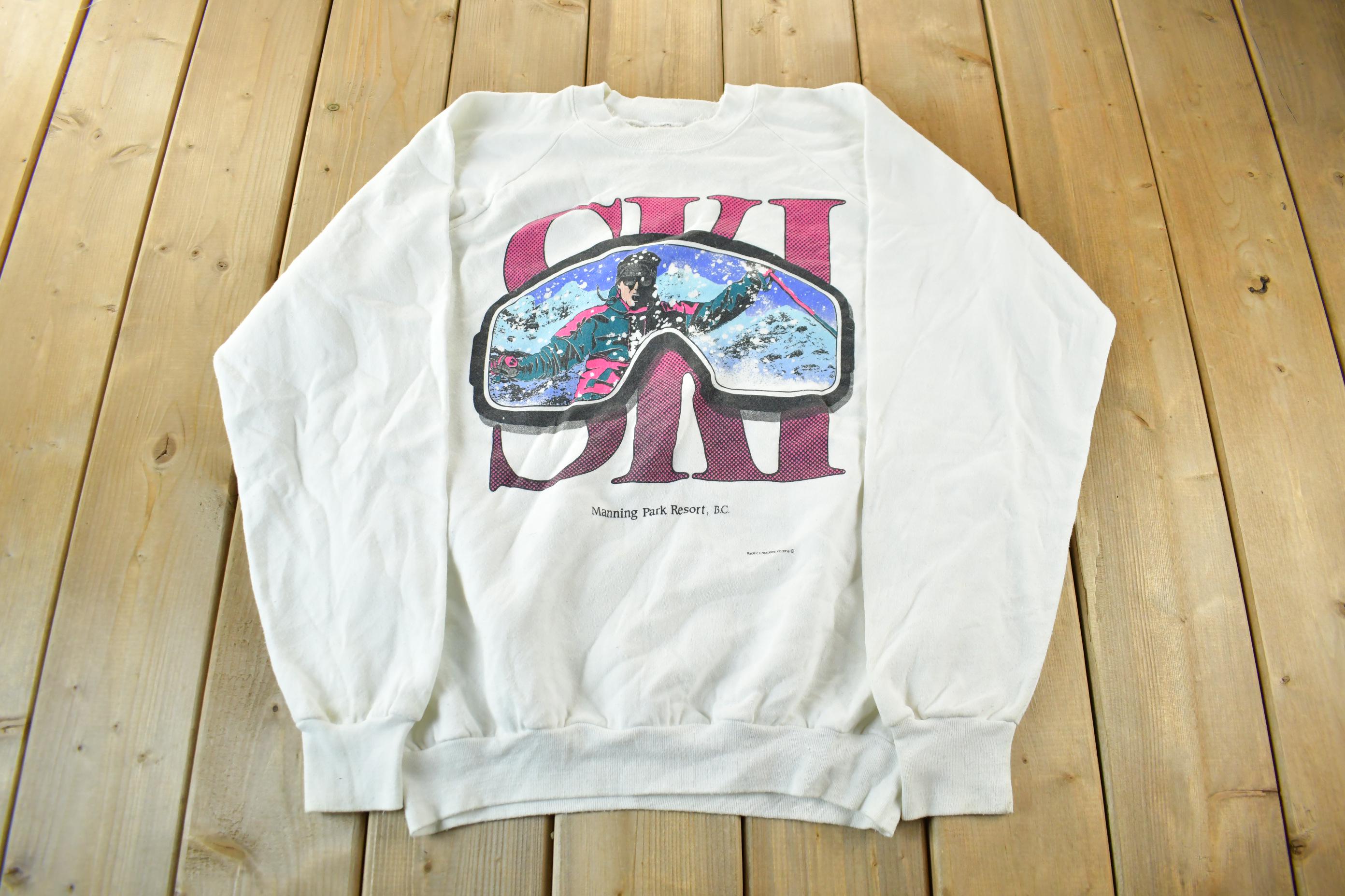 Vintage 1990s Ski Crewneck Sweater / 90s Crewneck / Skiing Sweater