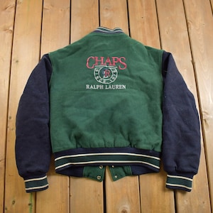 Vintage 1980s Chaps Ralph Lauren Bomber Jacket / Athleisure Sportswear / Streetwear Fashion / Wool Bomber / Made In Canada / Varsity Jacket