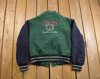 Vintage 1980s Chaps Ralph Lauren Bomber Jacket / Athleisure Sportswear / Streetwear Fashion / Wool Bomber / Made In Canada / Varsity Jacket