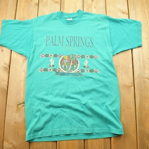 Vintage 1990s Palm Springs California Souvenir T Shirt / Vintage Travel T-Shirt / Aztec Pattern / Southwestern / Desert Graphic