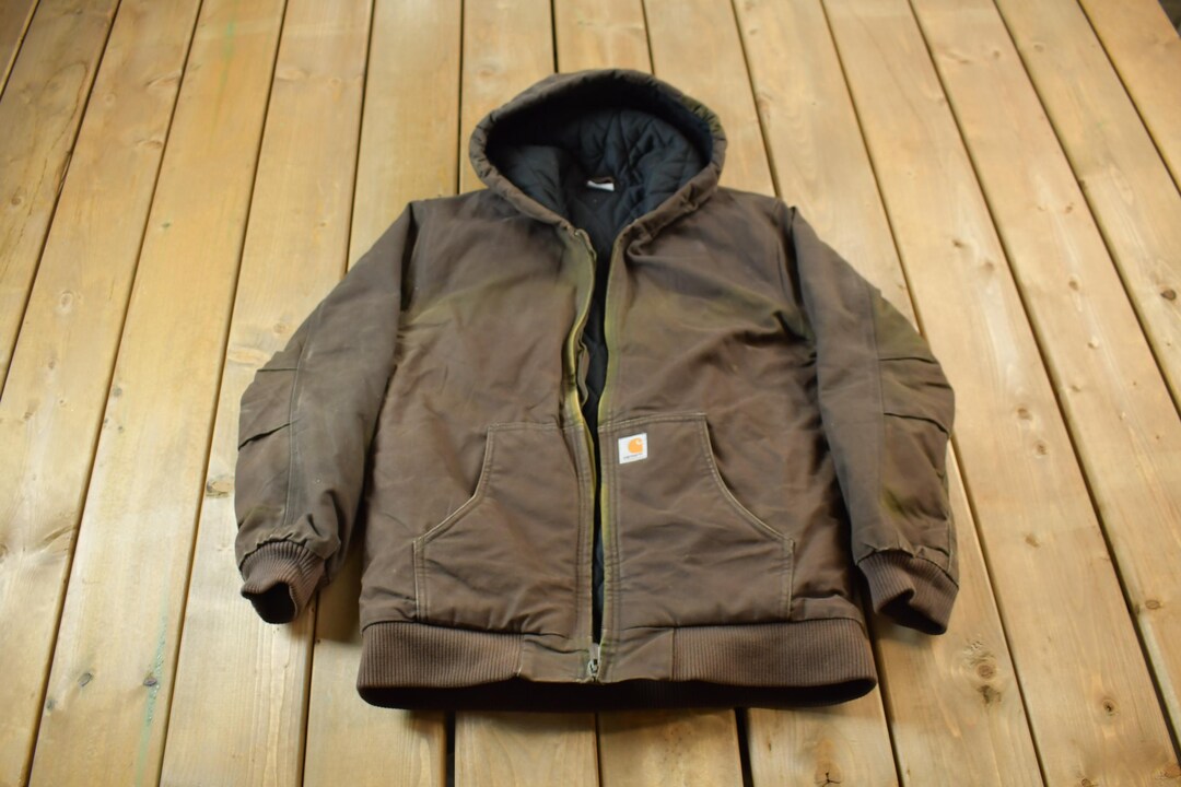 ジャケット・アウター carhartt active parka brown vintage VINTAGE CARHARTT SANDSTONE HOODED ACTIVE JACKET J131BRN SIZE