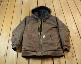 Vintage 1990s Carhartt Forest Green Cinched Active Jac Work Vintage 1990s Carhartt Forest Green Cinched Active Jac Work