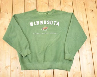 Vintage 1990s Minnesota Wild Embroidered NHL Hockey Crewneck Sweatshirt Mens XL / Lee Sport / Vintage Winter Sportswear