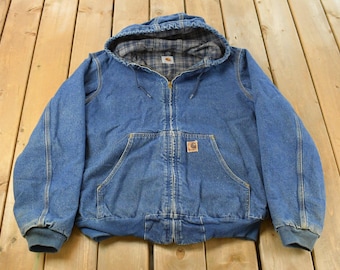 Distressed Vintage 1990s Carhartt Blanket Lined Trucker Jacket