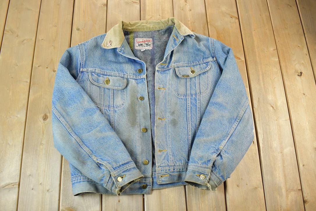ジャケット・アウター Lee STORM RIDER DENIM JACKET LATE 1970s Vintage 70's Lee Storm Rider Denim Jacket W/ Cord Collar