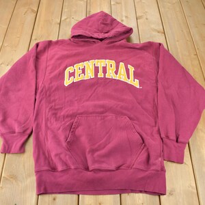 Vintage Y2K Central Embroidered Collegiate Hoodie Size Large