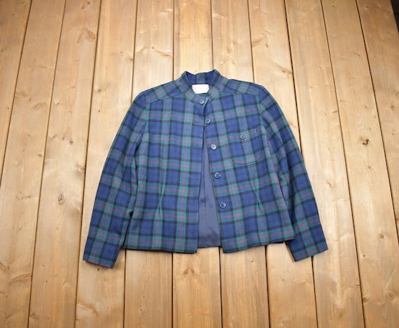 【期間限定】Pendleton Plaid Wool Jacket 70's Vintage Pendleton Suit Set Womans Large Brown 70s Plaid Wool